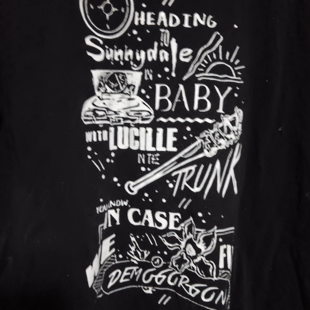 Black Short Sleeve Tee with Graphic Design - Picture 2 of 3